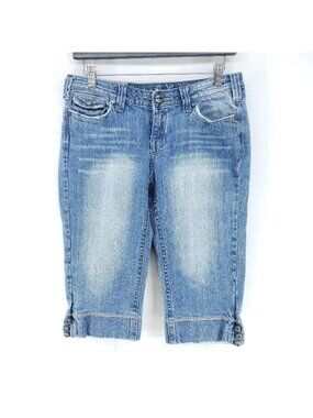 Industrial Cotton Women's Size 7 Denim Capri Light Wash Stretch